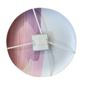 SANDSTONE STUDIOS Watercolor Melamine Dinner Plate Set of 4 Mauve Lavender NEW